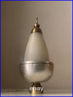 Art Deco Modernist Nickel Plated Steel & Brass Bedside Lamp