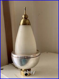 Art Deco Modernist Nickel Plated Steel & Brass Bedside Lamp