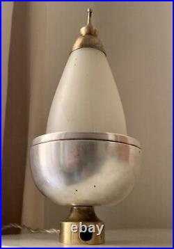 Art Deco Modernist Nickel Plated Steel & Brass Bedside Lamp