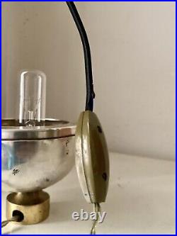 Art Deco Modernist Nickel Plated Steel & Brass Bedside Lamp