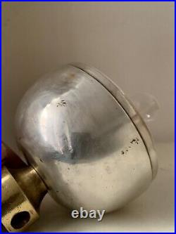 Art Deco Modernist Nickel Plated Steel & Brass Bedside Lamp