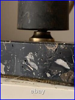 Art Deco Mushroom Reflector Lamp Aluminum Base Marble Brass