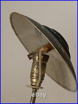 Art Deco Mushroom Reflector Lamp Aluminum Base Marble Brass