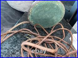 Art Deco Nouveau Spelter Reverse Painting Lamp 1920 Frankart Church Amber Crystl