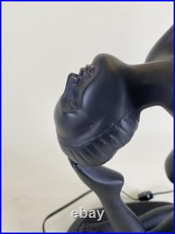 Art Deco Nouveau Style Nude Dancer Table Lamp Sculpture Erotica Woman Black