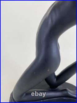 Art Deco Nouveau Style Nude Dancer Table Lamp Sculpture Erotica Woman Black