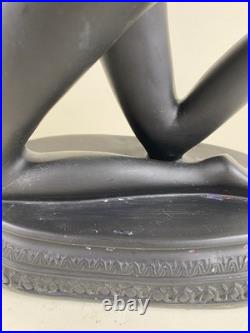 Art Deco Nouveau Style Nude Dancer Table Lamp Sculpture Erotica Woman Black