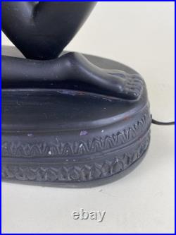 Art Deco Nouveau Style Nude Dancer Table Lamp Sculpture Erotica Woman Black