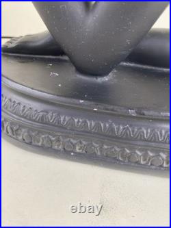 Art Deco Nouveau Style Nude Dancer Table Lamp Sculpture Erotica Woman Black