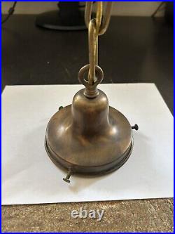 Art Deco Nouveau Victorian Unique Glass Shade Brass Canopy Hanging Light Fixture