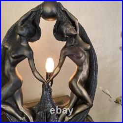 Art Deco Nude Ladies Symmetry 13 MCM Lighted Sculpture