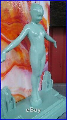 Art Deco Nude Nymph Lamp Frankart Sarsaparilla Lady Woman Girl Figural Sculpture