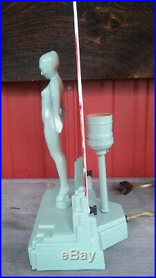Art Deco Nude Nymph Lamp Frankart Sarsaparilla Lady Woman Girl Figural Sculpture