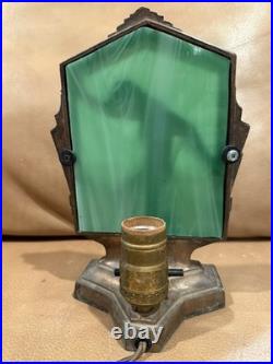Art Deco Nude Silhouette Frankart Vintage Slag Glass Working Lamp Copper finish