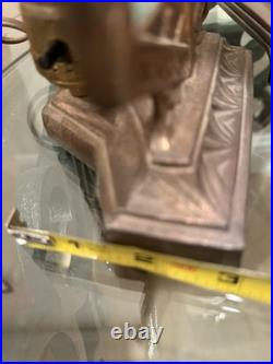 Art Deco Nude Silhouette Frankart Vintage Slag Glass Working Lamp Copper finish