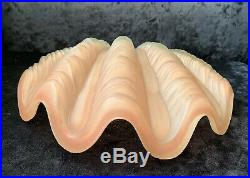 Art Deco Odeon Clam Shell Wall Light Pink Glass Shade & On/Off Switch