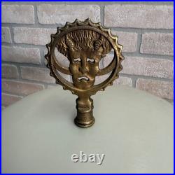 Art Deco Oscar Bach Jadeite Cast Lamp Light Devil Finial Double Socket Parlor