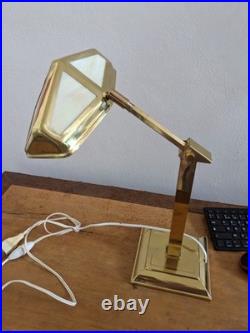 Art Deco PIROUETT Polished Brass Steering Lamp with Albatrin Glasses Co