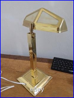 Art Deco PIROUETT Polished Brass Steering Lamp with Albatrin Glasses Co