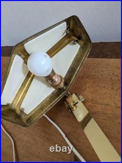 Art Deco PIROUETT Polished Brass Steering Lamp with Albatrin Glasses Co