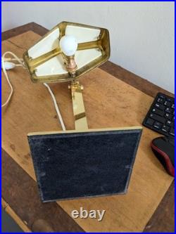 Art Deco PIROUETT Polished Brass Steering Lamp with Albatrin Glasses Co