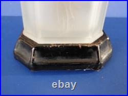 Art Deco Period Nude Woman Frosted Torchiere Lamp by Tiffin Glass circa 1920s