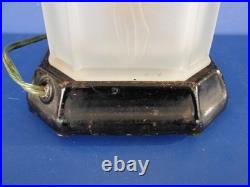 Art Deco Period Nude Woman Frosted Torchiere Lamp by Tiffin Glass circa 1920s