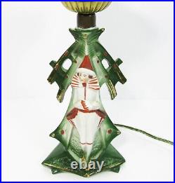 Art Deco Pierrot German Figural Lamp Heubach Brothers lamp art glass shade