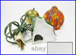 Art Deco Pierrot German Figural Lamp Heubach Brothers lamp art glass shade