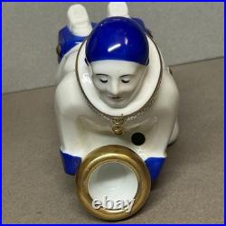Art Deco Pierrot Perfume Lamp Signed A. L. Alfred Lanternier Limoges France