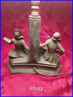 Art Deco Pierrot Table Lamp Fringed Shade