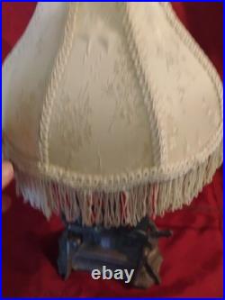 Art Deco Pierrot Table Lamp Fringed Shade