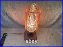 Art Deco Pink Table Lamp Boudoir Torpedo With Shade