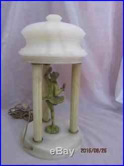Art Deco Pixie Dancer Alabaster Lamp by Ignacio Gallo