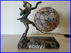 Art Deco Pixie Dancer Lamp Millefiori Globe