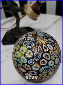 Art Deco Pixie Harlequin Fairy Styled Lamp With Millefiori Glass Globe