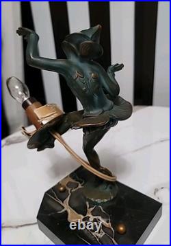 Art Deco Pixie Harlequin Fairy Styled Lamp With Millefiori Glass Globe