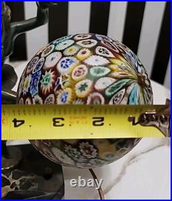 Art Deco Pixie Harlequin Fairy Styled Lamp With Millefiori Glass Globe