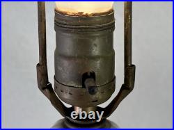 Art Deco Porcelain Table Lamp With Hand-Painted Floral China Vase 1930s WORKING