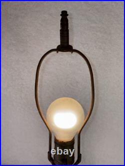 Art Deco Porcelain Table Lamp With Hand-Painted Floral China Vase 1930s WORKING