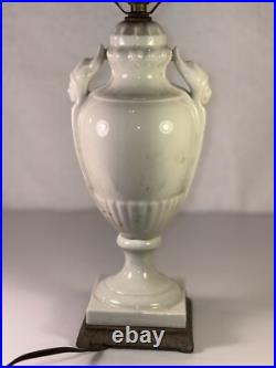 Art Deco Porcelain Table Lamp With Hand-Painted Floral China Vase 1930s WORKING