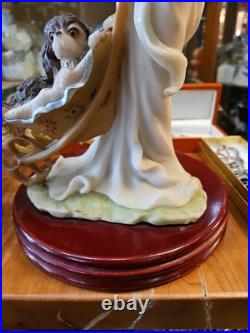 Art Deco Resin Table Lamp Lady With Flowers Puppy No Shade Armani Style