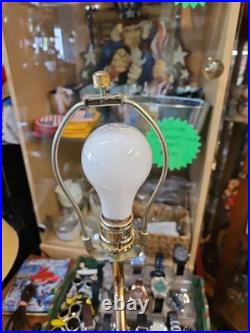 Art Deco Resin Table Lamp Lady With Flowers Puppy No Shade Armani Style