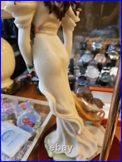 Art Deco Resin Table Lamp Lady With Flowers Puppy No Shade Armani Style