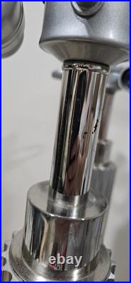 Art Deco Revival Extruded Aluminum Chrome Base Table Lamps Set No Shades Works