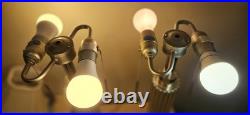 Art Deco Revival Extruded Aluminum Chrome Base Table Lamps Set No Shades Works