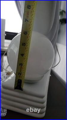 Art Deco Revival Huge Cascading Wing Flame Lamp White Ceramic Limelight Rare