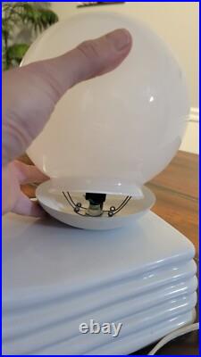 Art Deco Revival Huge Cascading Wing Flame Lamp White Ceramic Limelight Rare