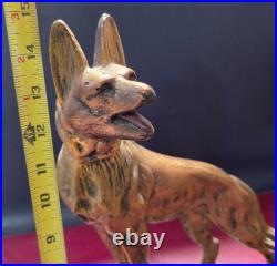 Art Deco Rin Tin Tin German Shepherd Dog Lamp AMBER BRAIN LAMP GLOBE SHADE BALL