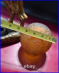 Art Deco Rin Tin Tin German Shepherd Dog Lamp AMBER BRAIN LAMP GLOBE SHADE BALL